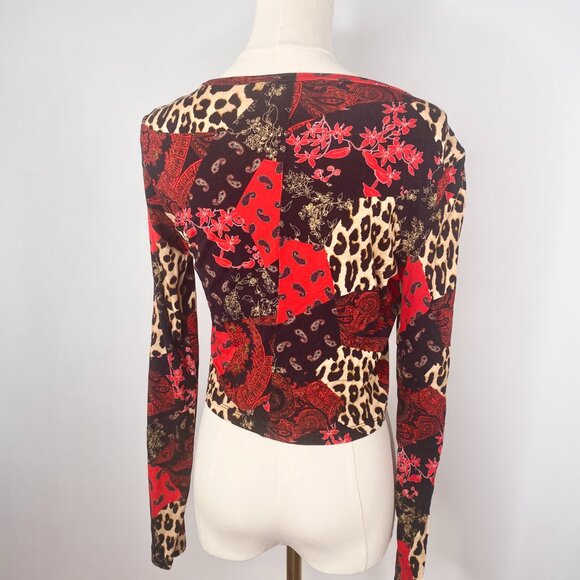 Patchwork Leopard & Paisley Sweater - Alice + Olivia - Picture 7 of 10